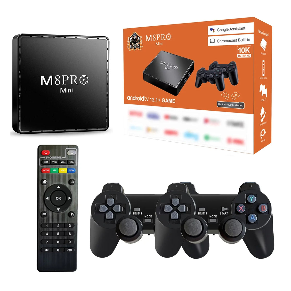 TV Pro Controllers Retor M8 4K Mini and 100M 10000+ Box Wireless Dual TV Game Android with Box System Game Game