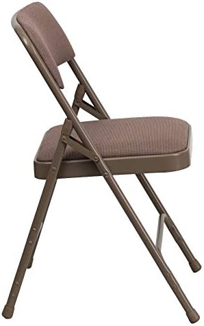 Pack 4 Curved HERCULES Chair Triple Braced Beige Folding Series Fabric Hinged Metal Double &