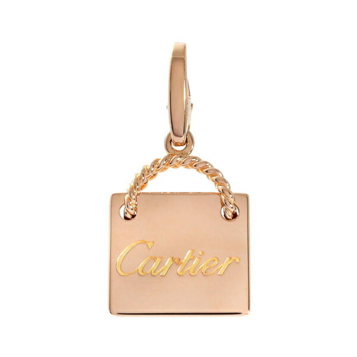 charm bag K18PG (Good) gold Pre-Owned pink shopping Cartier