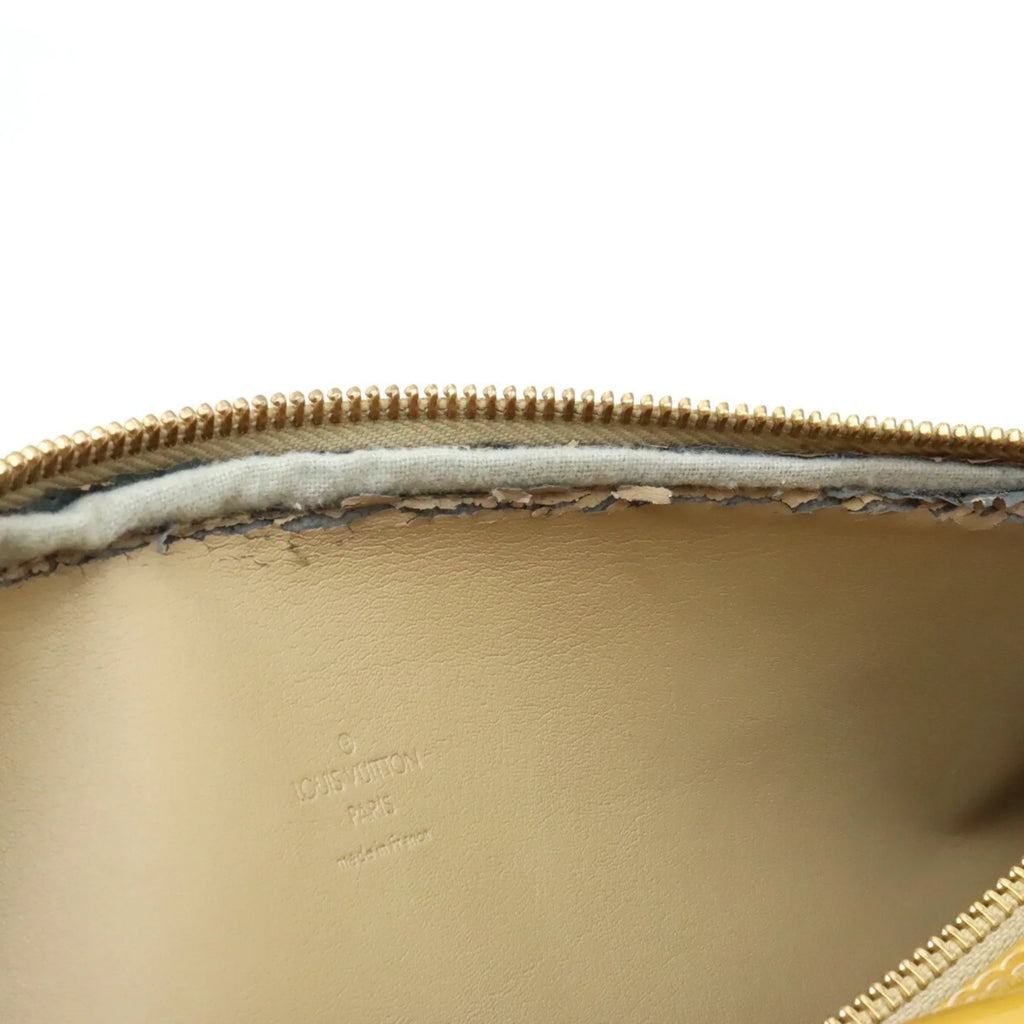 Pre-Owned (Fair) Handbag Bedford Yellow Enamel M91006 Beige Leather Vernis Monogram