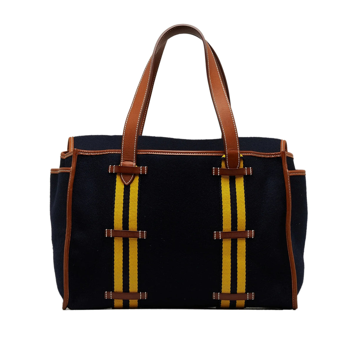 (Good) Bag Cabas Hermès Tote Wool Unisex Fabric Camail Pre-Owned Authenticated Blue