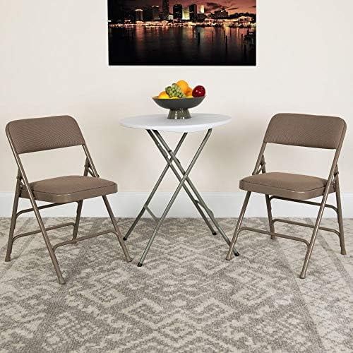 Pack 4 Curved HERCULES Chair Triple Braced Beige Folding Series Fabric Hinged Metal Double &