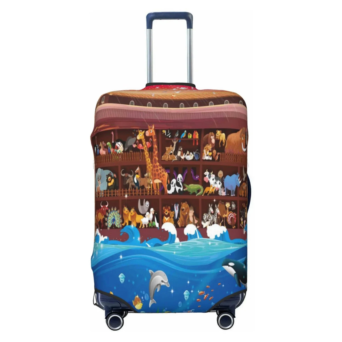 18-32 Noah'S - Ark2 Print Luggage Washable Inch Cover Fits Fashion Animals On Protector Luggage Junzan Suitcase
