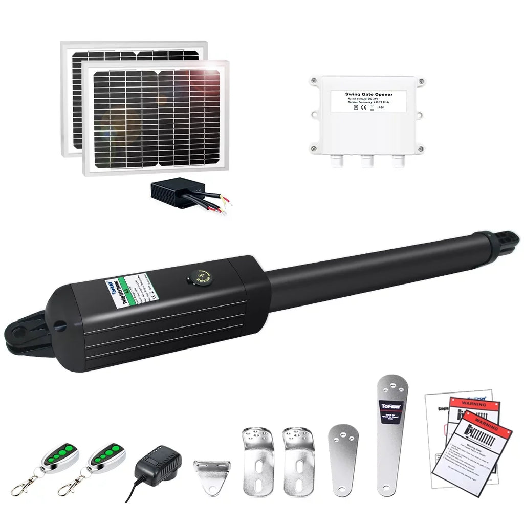 Operator Swing Compatible Remote Up TOPENS Gate Gate Opener Gate to Motor Automatic for Kit Single 16ft, Duty Battery Control with Solar Swing Single A5S Powered Medium Gates