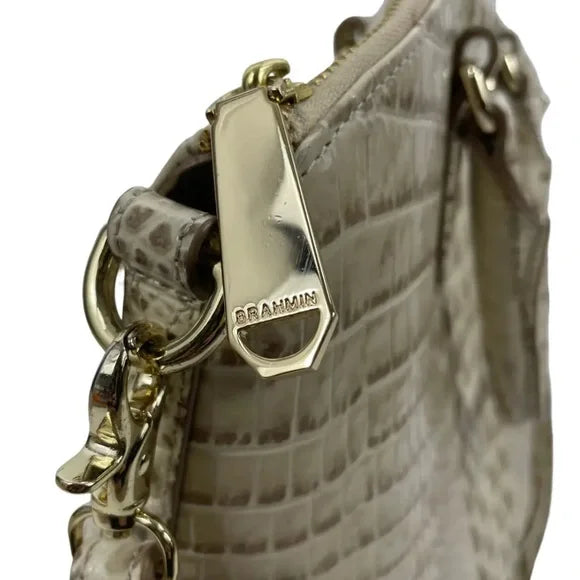 Duxbury Cane Sugar Large Satchel Silver/Metallic Brahmin