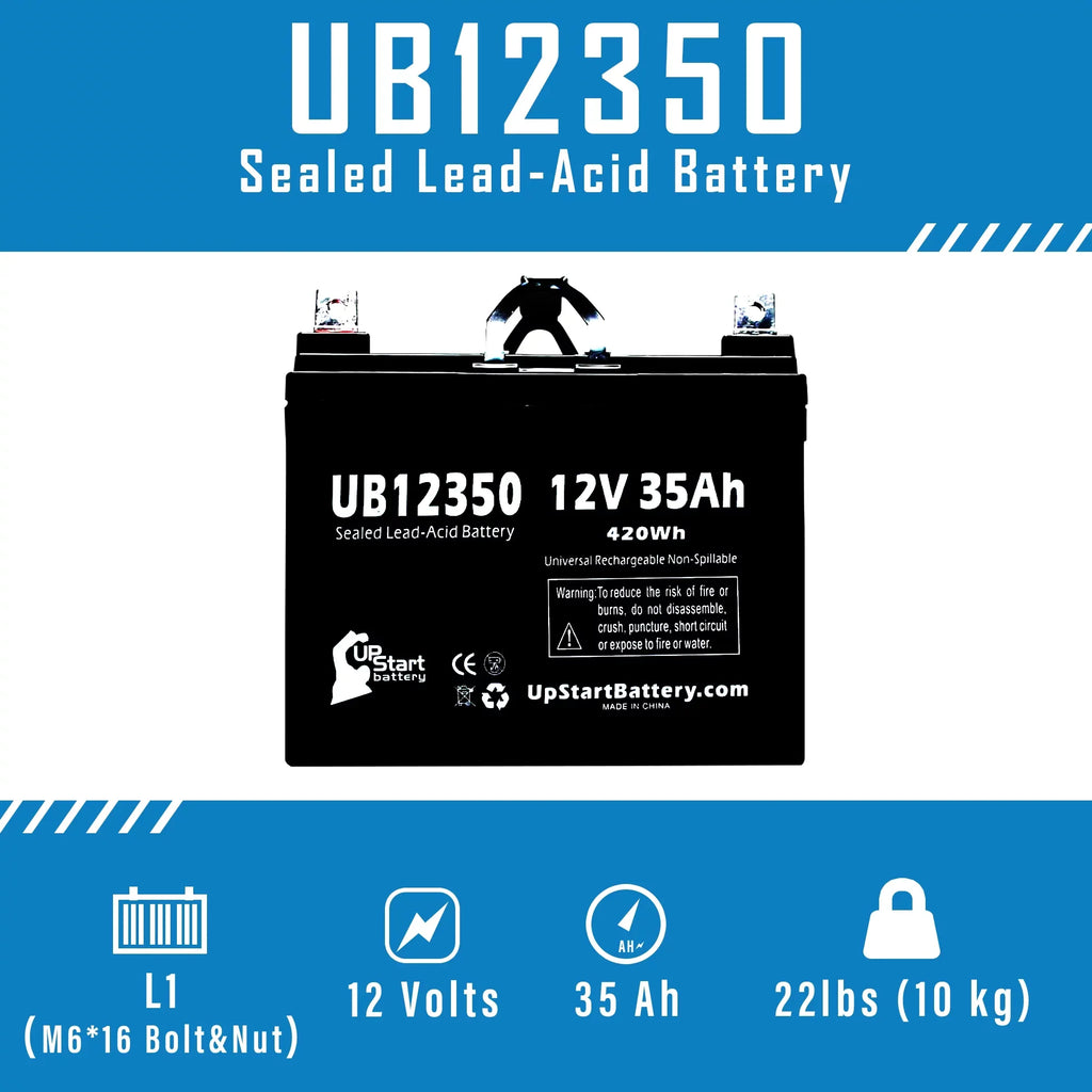 Topaz Replacement AGM, (12V, Compatible SLA) UB12350 35Ah, 35000mAh, Lead L1 850 Battery Sealed Acid - - Battery Pack 5x Terminal, Universal