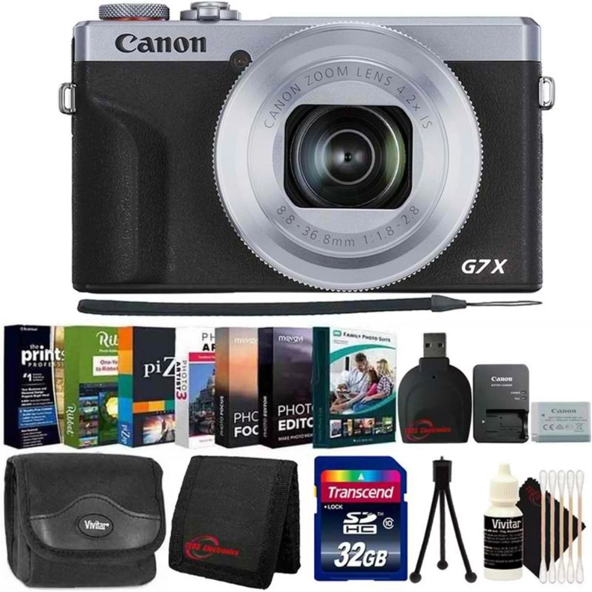 Video G7 Silver X PowerShot Kit Accessory Camera Canon Digital 120p Ulitimate Mark HD + Full III -