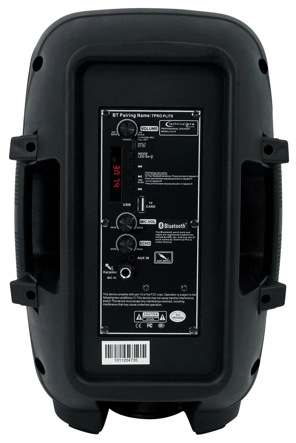 Speakers+Wireless PLIT8 Technical LED 8" Link (2) Portable Pro Bluetooth Party