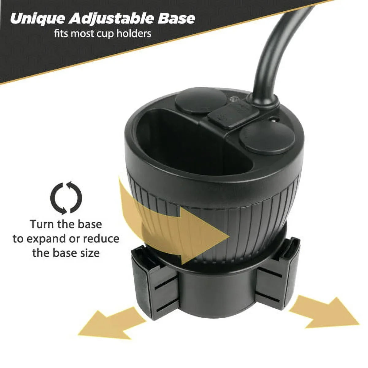 4” Car and Mount Holder Scosche Cup UH2PCUP Black Adjustable Arm Powerhub