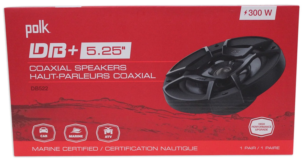 Marine/ATV/Motorcycle/Boat 600w Watt Car with Rockville 5.25" RPB1 DB522 Polk 10 Audio Bundle (2) Speakers (2) Audio