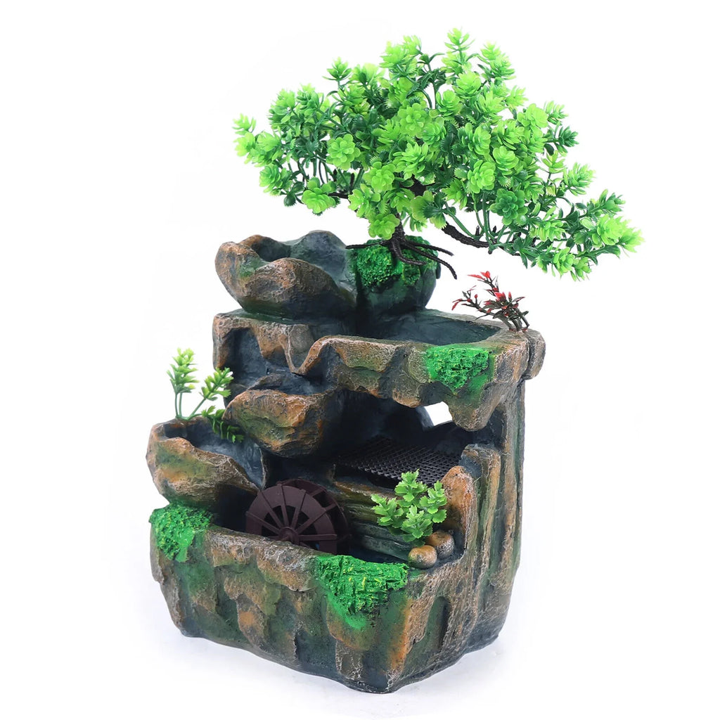 Zen Waterfall Indoor liquid Light with Feng Table LED Fountain Tabletop Decor Shui