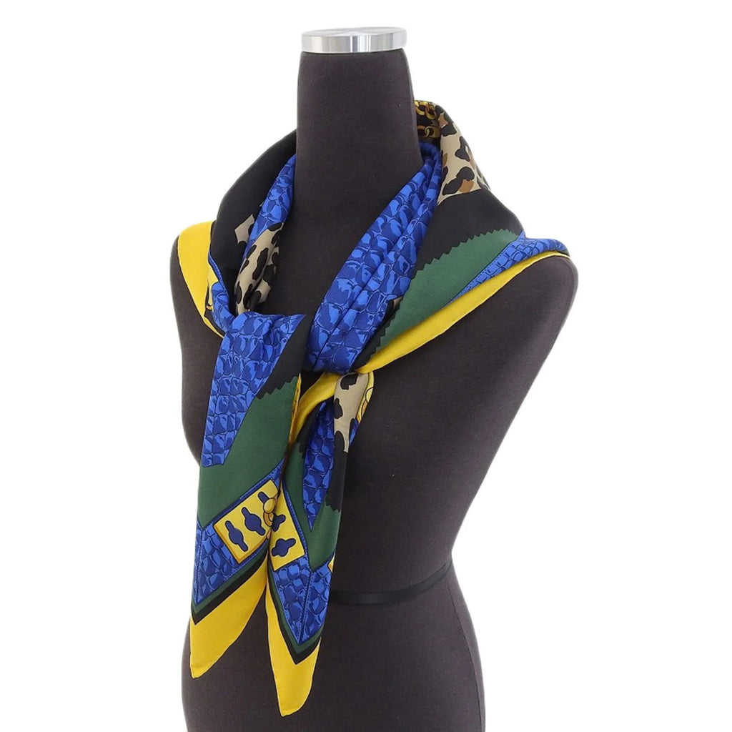 print Used silk Authenticated leopard CELINE Celine large multicolor scarf