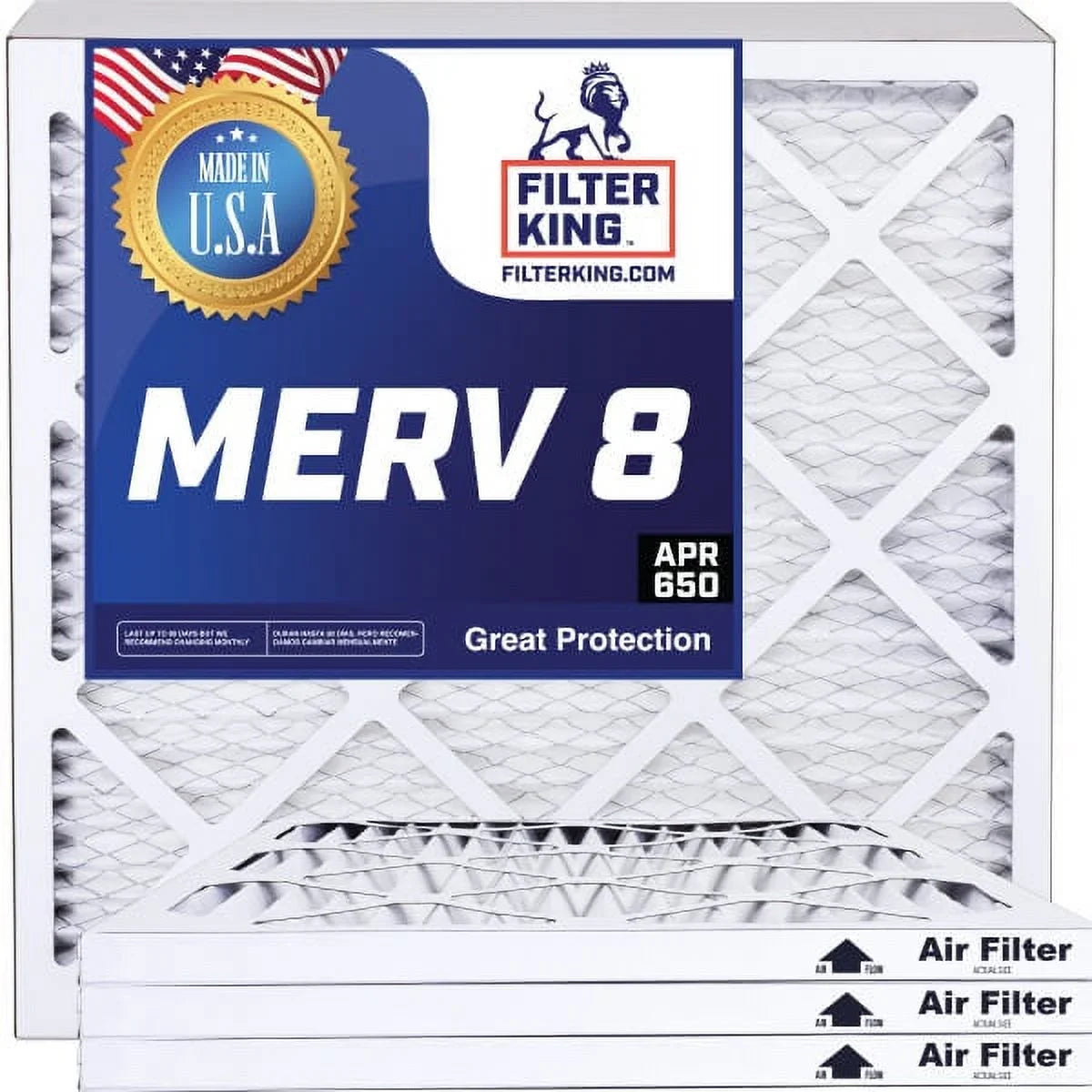 20 dimension: Filters MADE 9.5 4-PACK Actual Air .75" | IN x | x 8 Pleated 9.5x20x1a A/C | HVAC MERV Filter King Filter USA Furnace |
