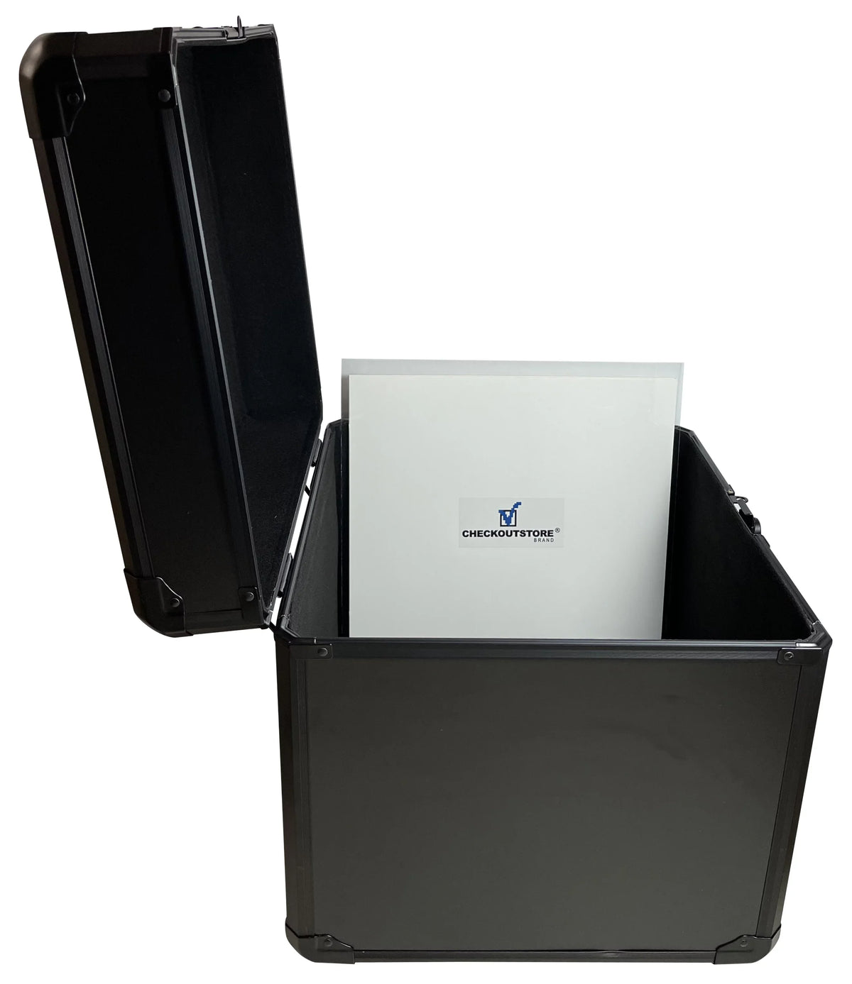 LP CheckOutStore Box Limited Storage Records) Aluminum (Holds 100 Vinyl 12" Black Record