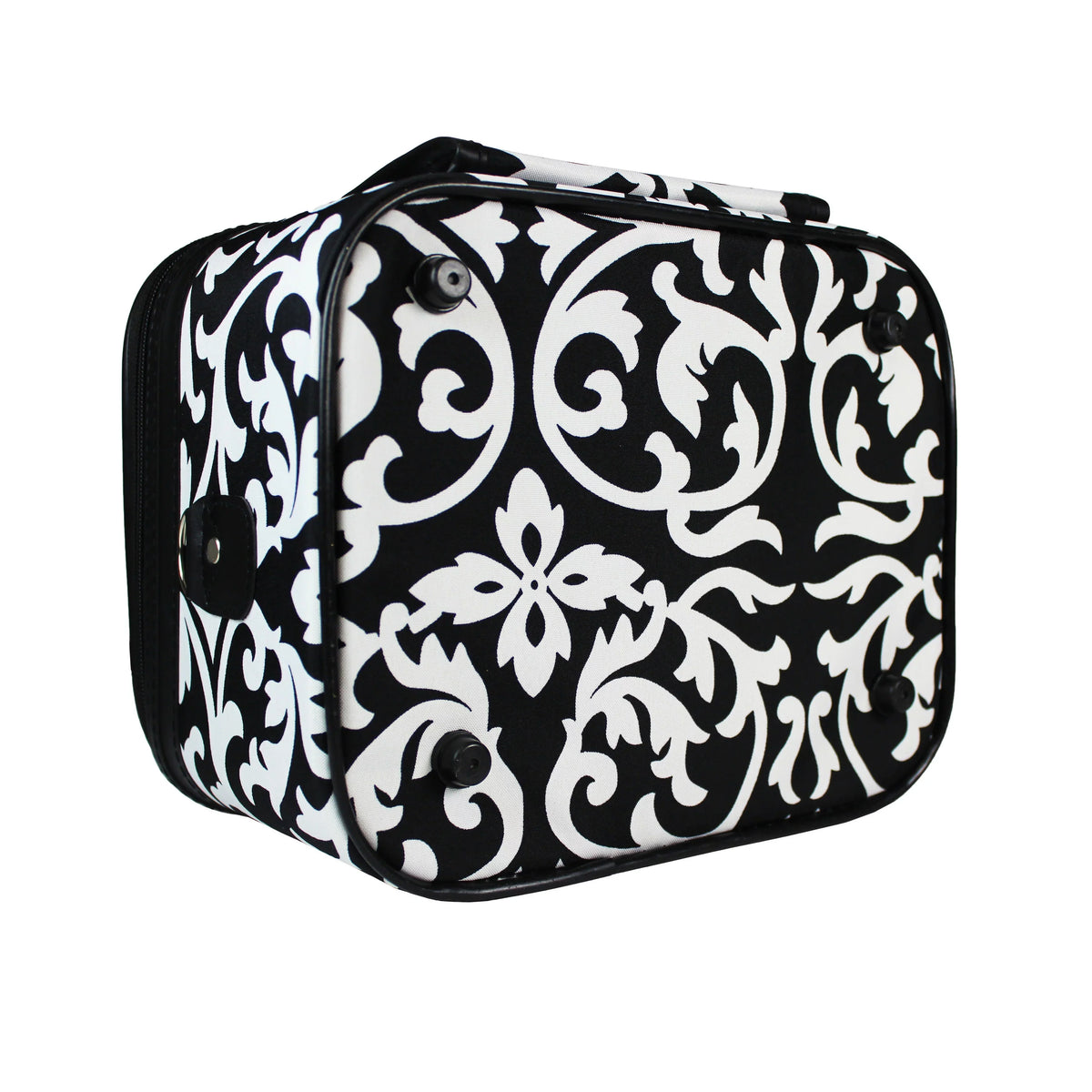 Case 2-Piece Damask Trim Pink Cosmetic Set - World Traveler