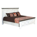 Queen White, Bed, Rustic dimension Benjara Footboard, Headboard Gray and Clean Feyi