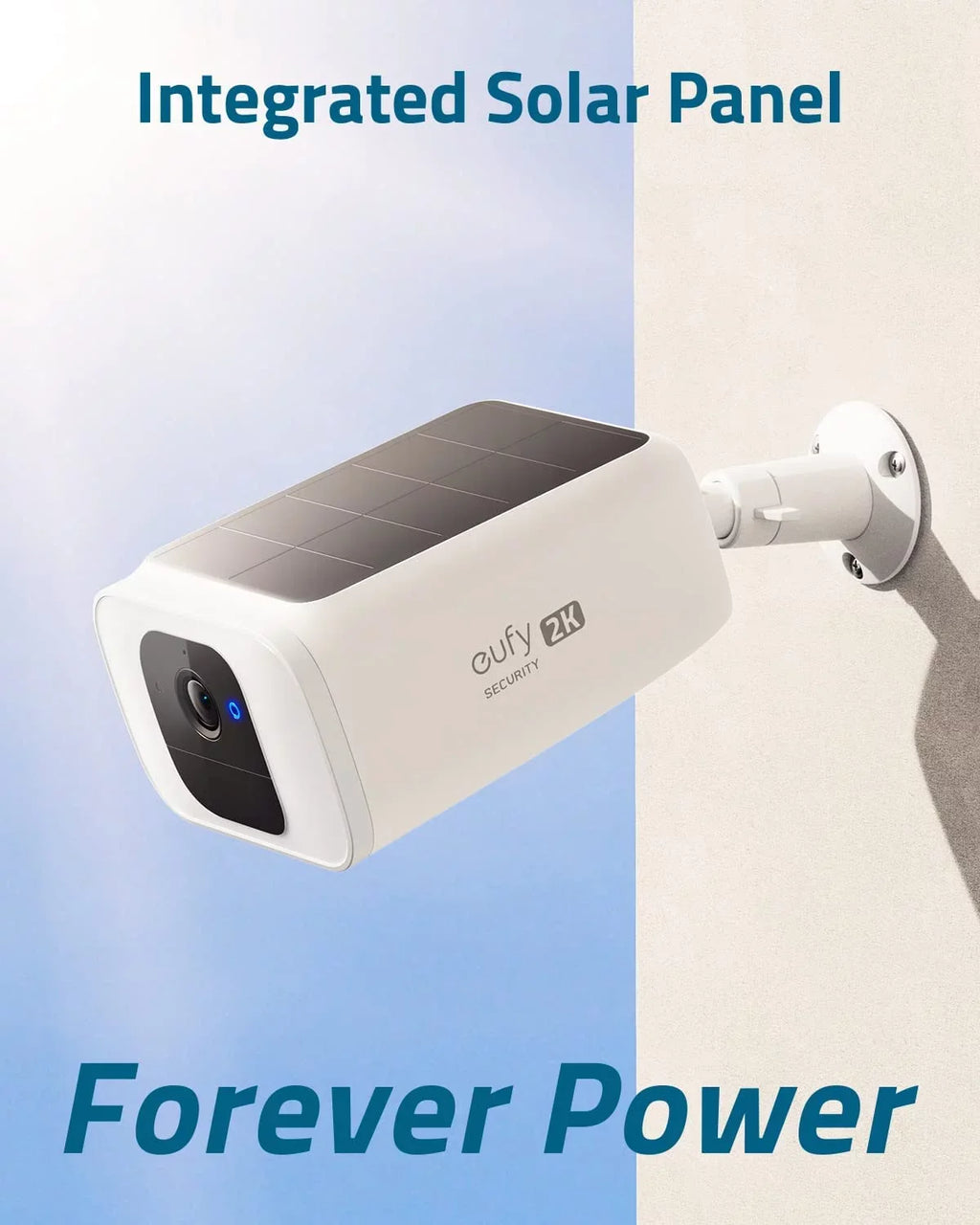 Security Camera, eufy Wireless Anker Camera, Resolution 2K exterior Security Solar