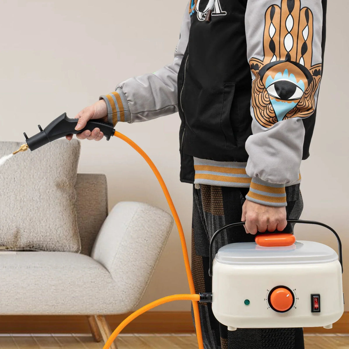 Commercial 100℃/212°F Hotels, Stores Cleaner 2500W Maintenance Homes, Steam High Machine Electric Restaurants, High Cleaning Car Pressure Temperature Temp for Working ,≥