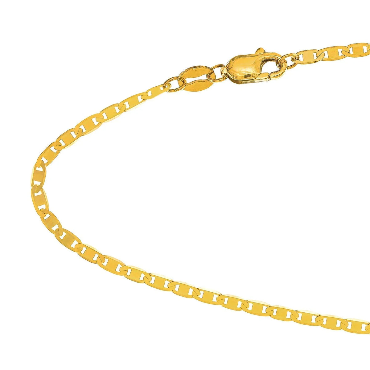 Gold Yellow Solid 10 2.3 Claw Lobster 1.7gr. Inches, Chain Clasp Mariner 10k - mm Anklet,