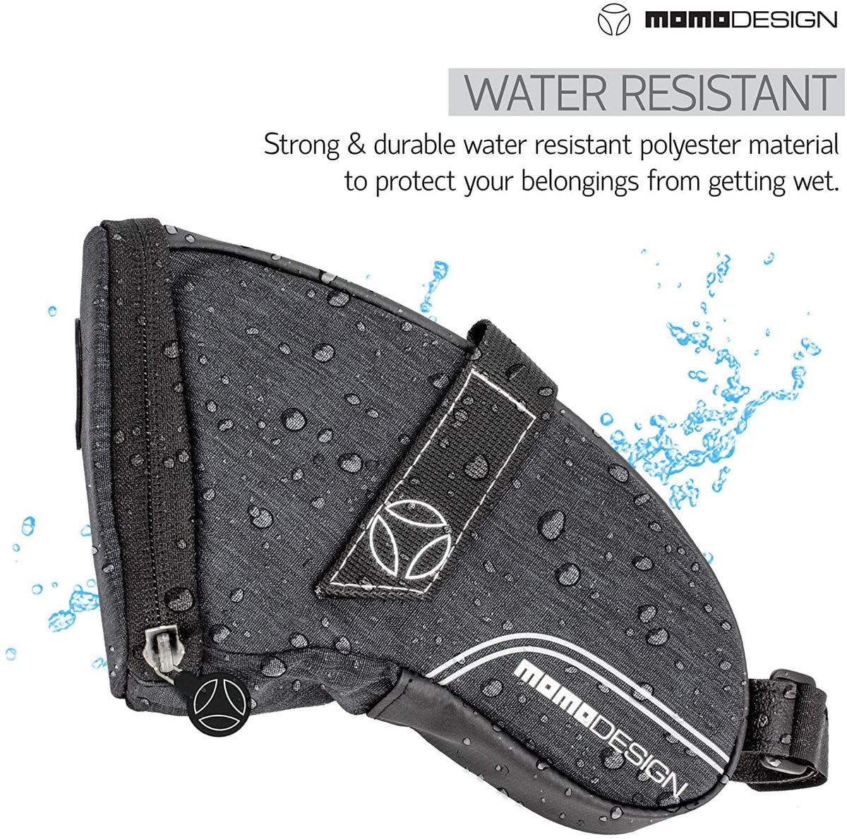 & MOMODESIGN Light Reflective Weather Safe Bike Design Capacity Led Bag for L Saddle Perfect Tail 1.2 Storage of