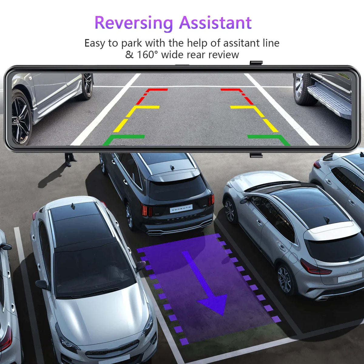 TOGUARD Rear Monitoring, Touch Cam, and 4K+1080P Parking Screen View 12" Camera, Mirror Rear Assist, GPS Front Dash Parking