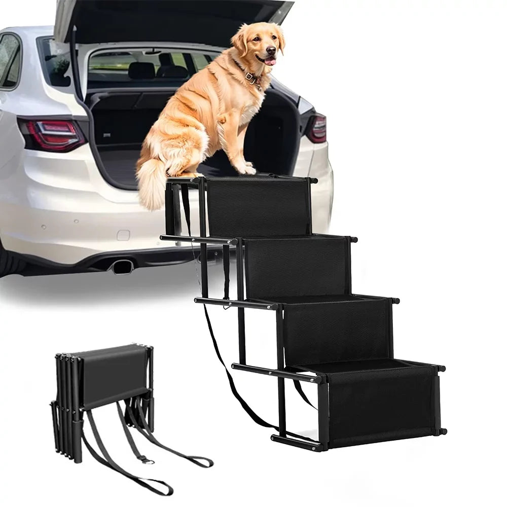 Sunb Stairs,Lightweight for Frame Ramp,Metal Nonslip Stairs Portable Foldable Steps Pet High Beds,Trucks,SUV,Car 4