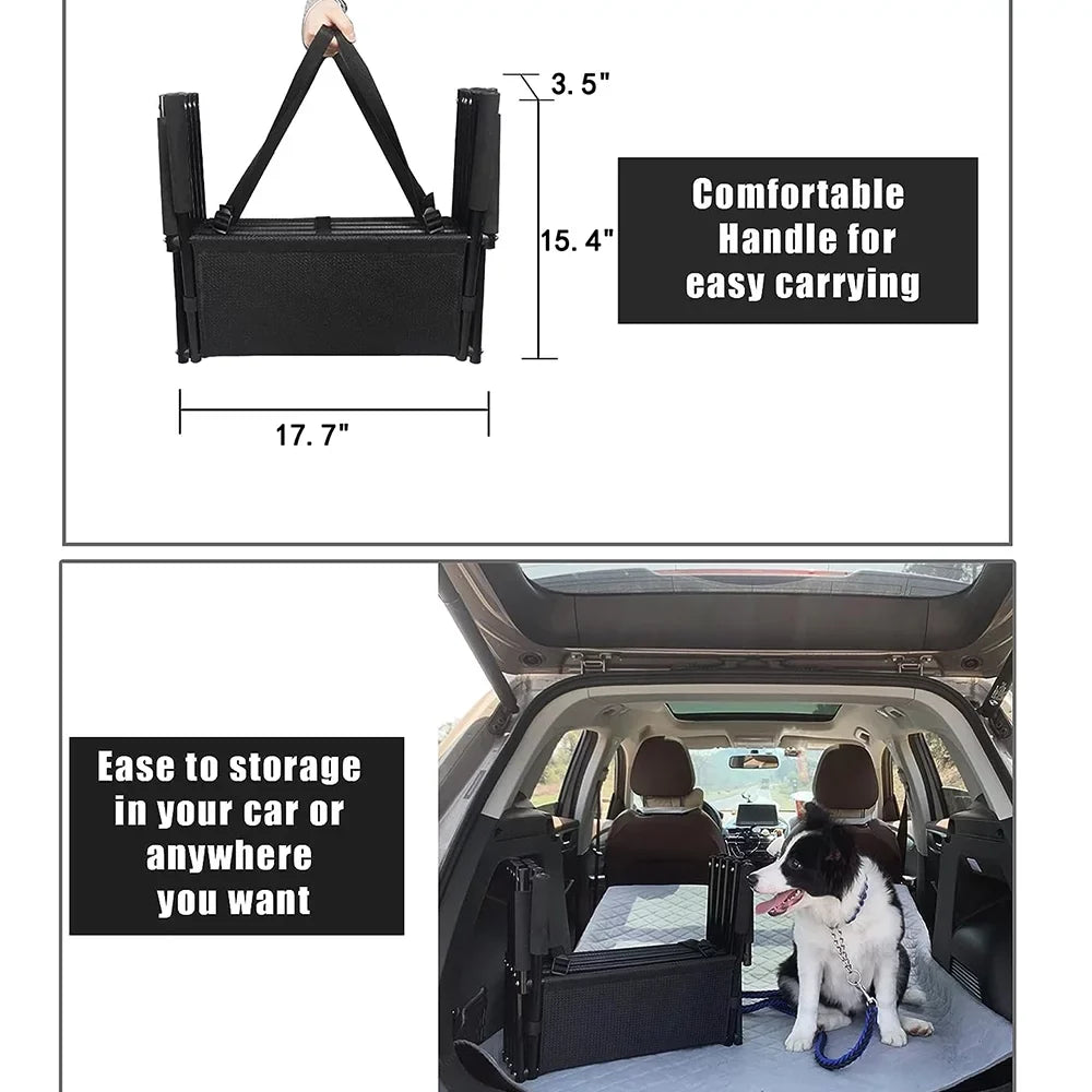 Sunb Stairs,Lightweight for Frame Ramp,Metal Nonslip Stairs Portable Foldable Steps Pet High Beds,Trucks,SUV,Car 4