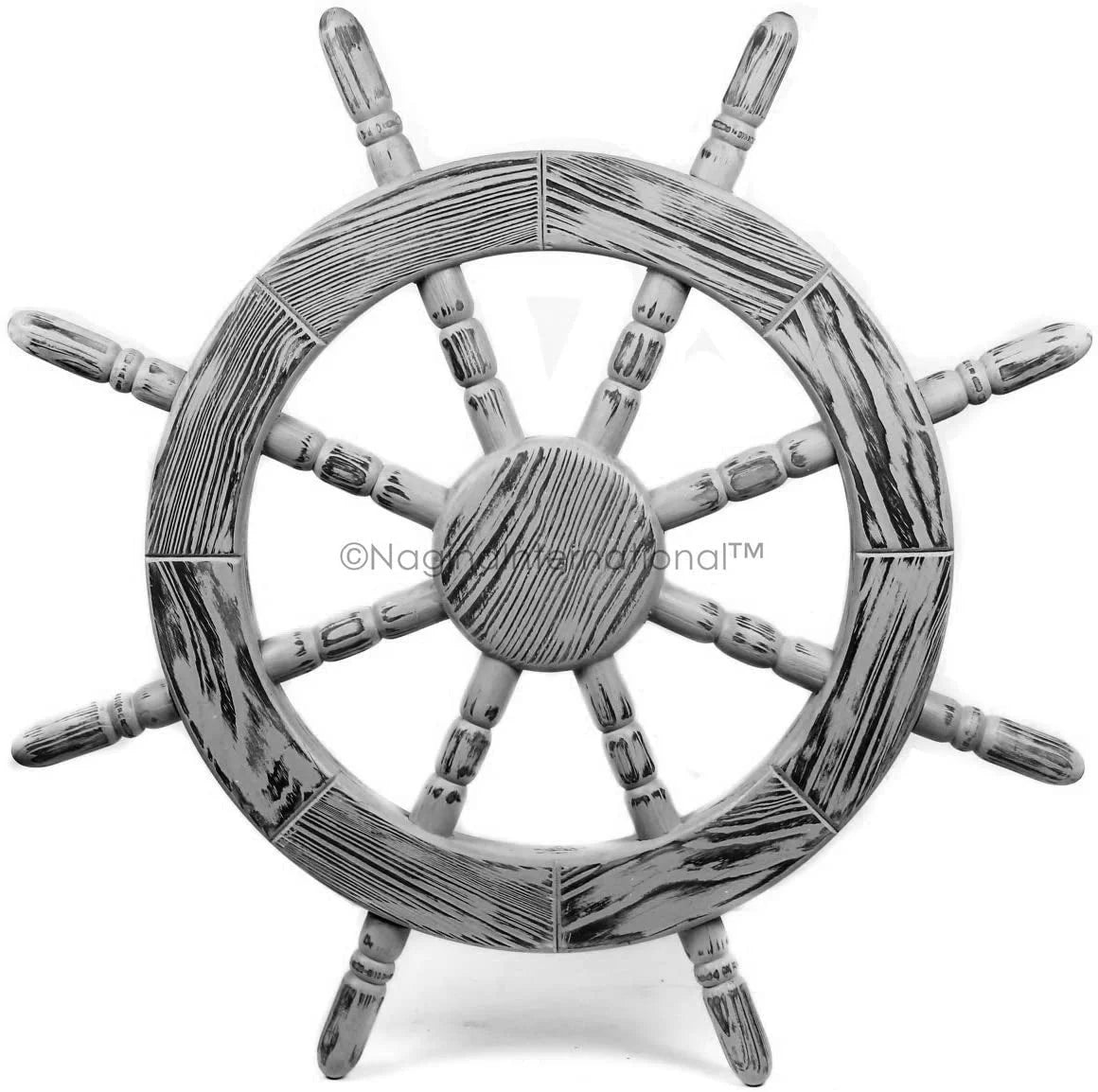Wall Beautiful International Pine Junky Wheel Black) (24 Nagina Nautical Ship Inches, Wall Decor Antique Exclusive Decor | Handcrafted Maritime Rustic
