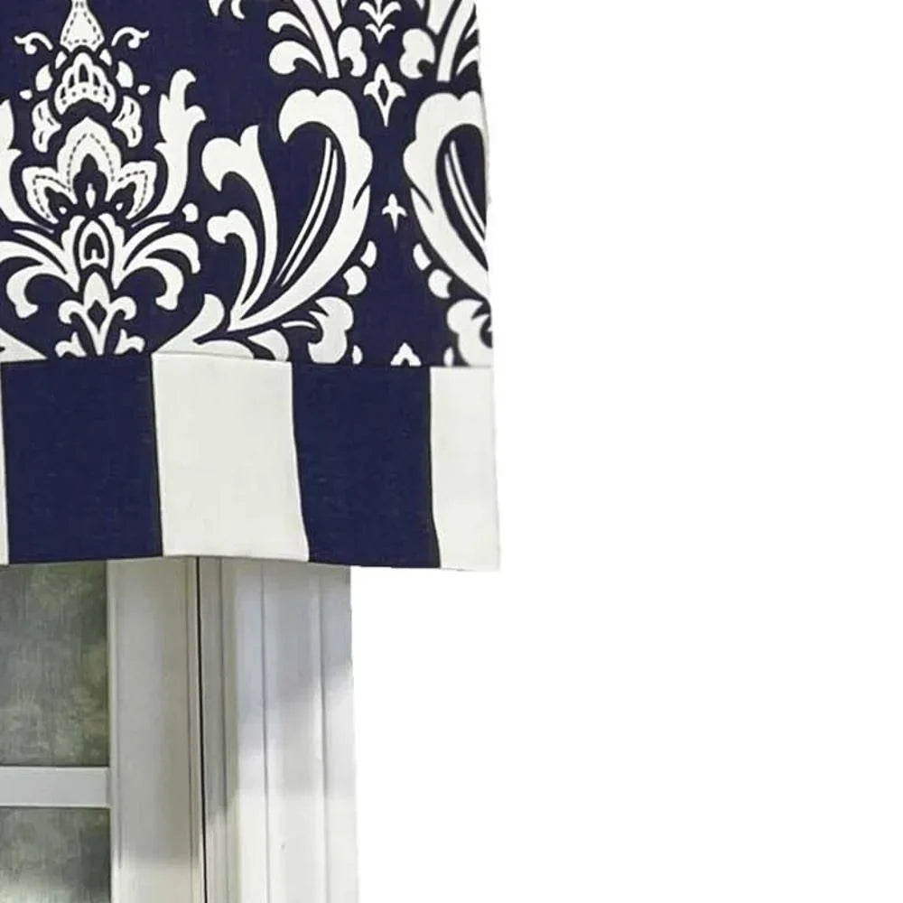 Home Banded Ozbourne RLF Pocket 3" by 50" Navy Valance design 16" x Rod