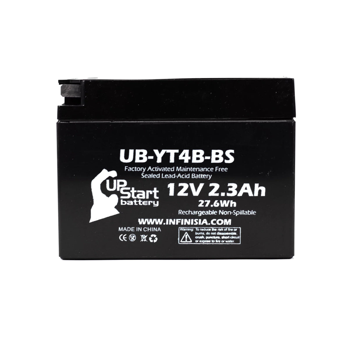 Replacement Activated, Maintenance Yamaha 2.3Ah, UB-YT4B-BS Battery Free, for 2005 SR400 Motorcycle Battery Factory 12V, - 400CC 5-Pack UpStart