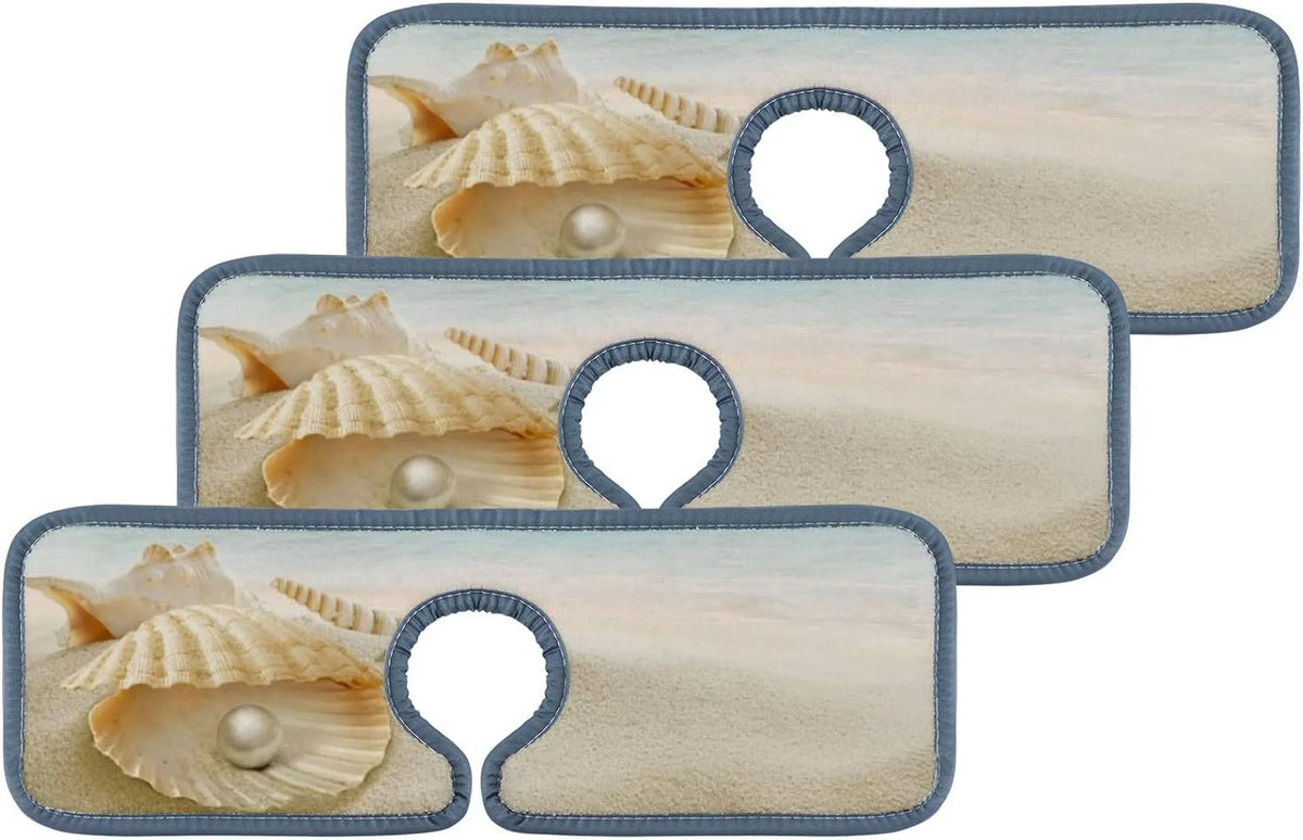 Mats Summer Washable Guard Beach Drip Kitchen Drying 3PCS Bath Sink Absorbent Sinkmat Faucet Splash Bestwell Mat, Starfish Catcher, Sea Countertop Microfiber