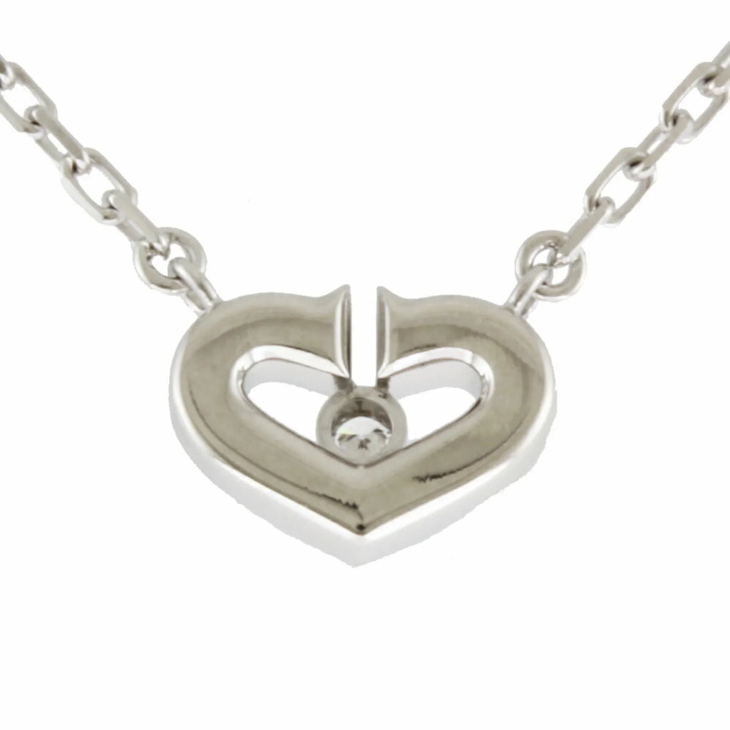 Diamond (Like Cartier Heart CARTIER C Pre-Owned Necklace 18K Ladies BRJ10000000119253 New)