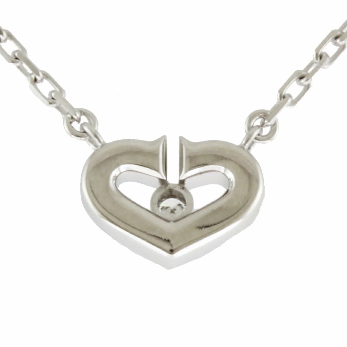 Diamond (Like Cartier Heart CARTIER C Pre-Owned Necklace 18K Ladies BRJ10000000119253 New)
