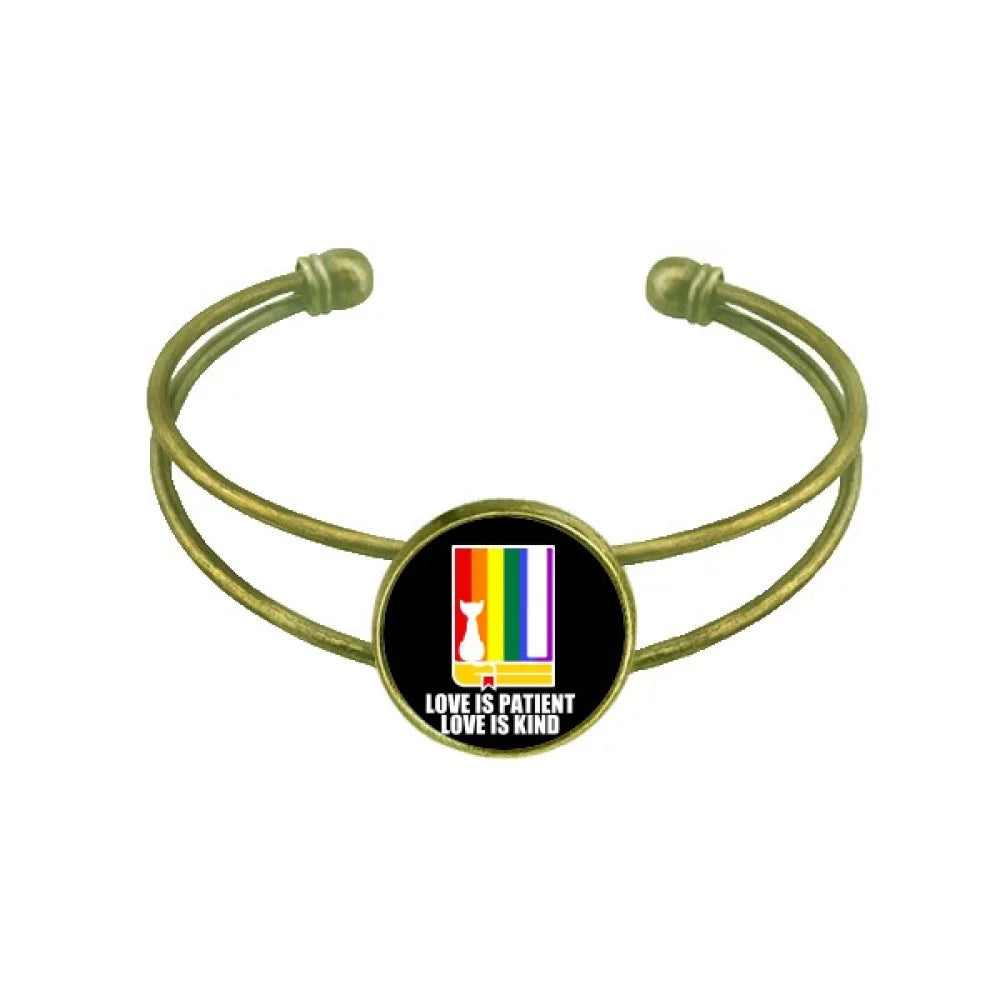 Open Is Kind Patient Is Love Cuff Bracelet Love Jewelry Bangle Retro