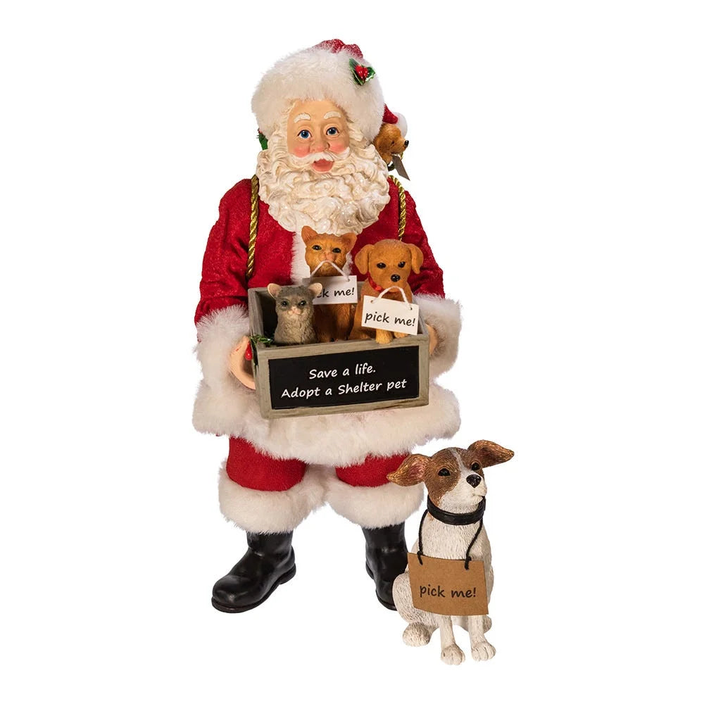 Dog, Set Kurt 2 with Fabriché™ Adler Santa 10.5-Inch Piece Adopt-a-Pet