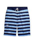 US Boys Lauren 5 Trunk, Polo Ralph Striped MULTI BLUE Kailua Swim
