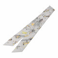 Pre-Owned EX-LIBRIS HERMES Silk Twilly 100% Women's Muffler Grey (Good) Scarf PARISIENNES LES