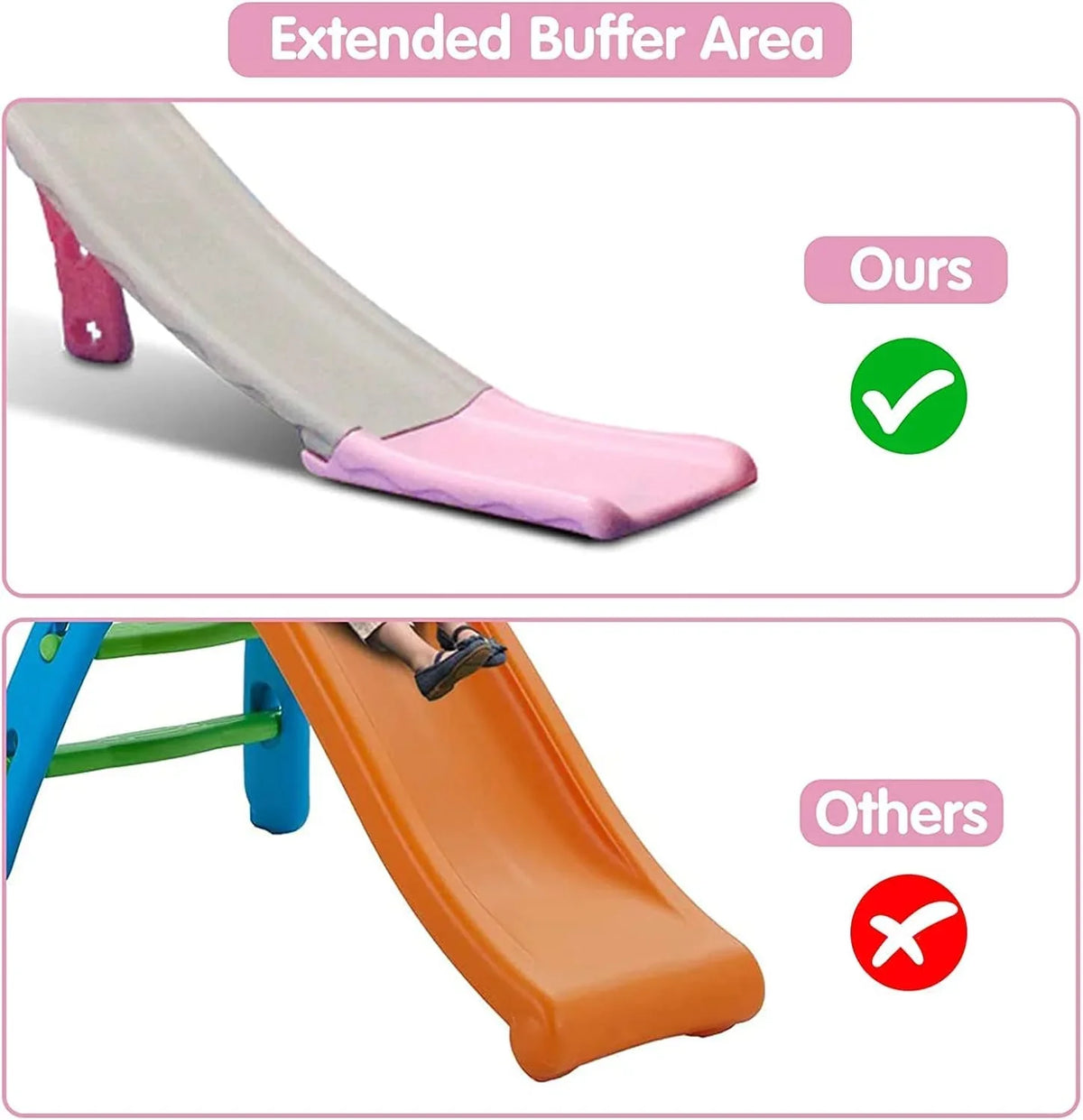 Slide Extra Swing Hoop, Slide with & Indoor exterior Baby Slide Climber in Set, Playground 1 Basketball Playset for & Climb Pink Toddler Long 5 Easy Kinbor Stairs,