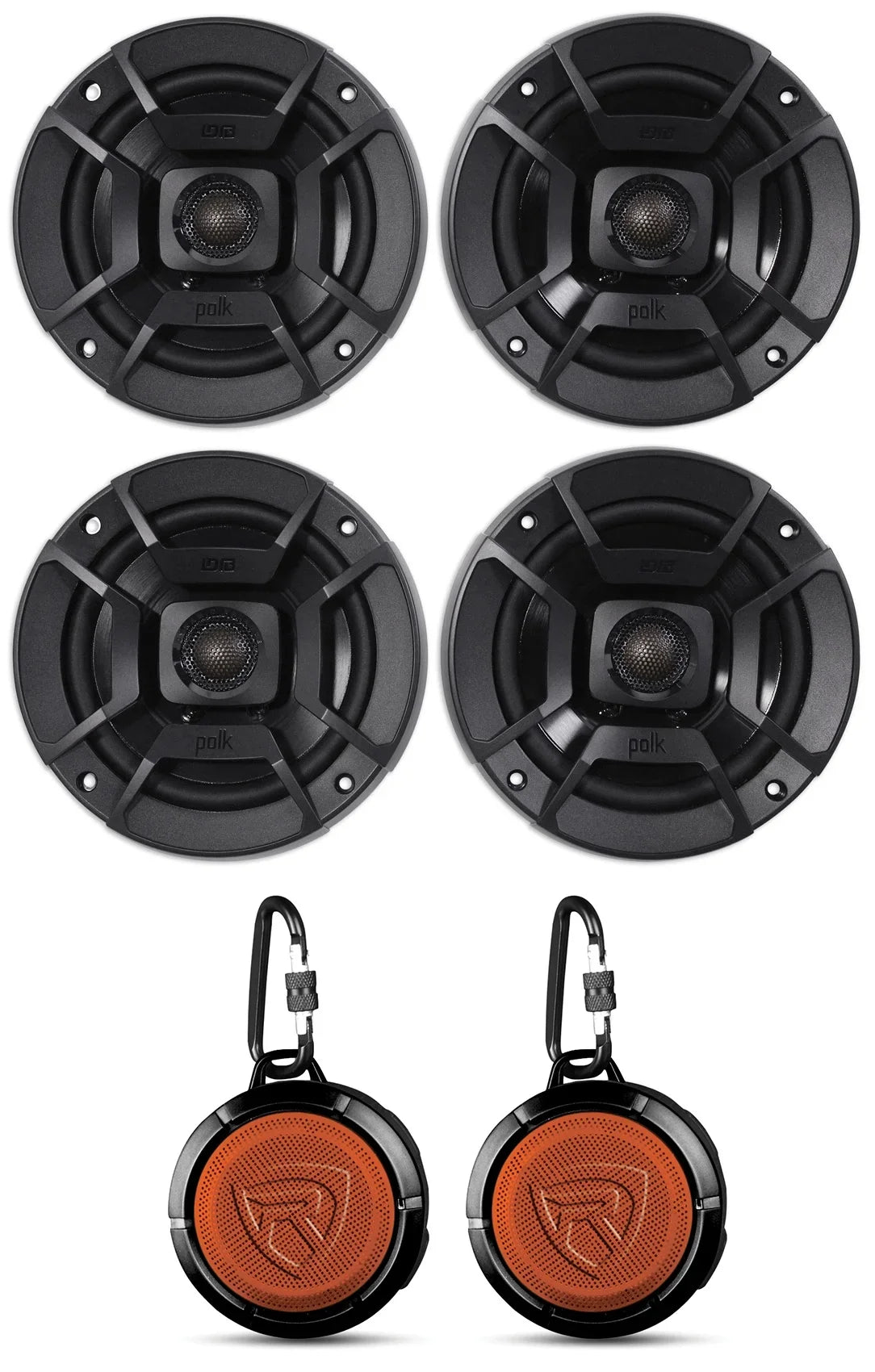 Marine/ATV/Motorcycle/Boat 600w Watt Car with Rockville 5.25" RPB1 DB522 Polk 10 Audio Bundle (2) Speakers (2) Audio