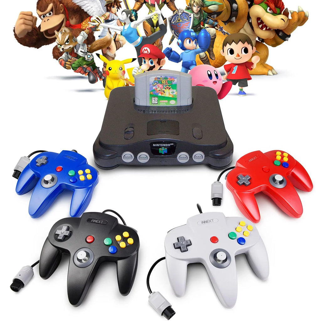 Ultra for N64 Video 2 N64 System Classic Joystick 64 Game 64-bit iNNEXT (Black) Game pad N64 Pack Console Controller, Wired