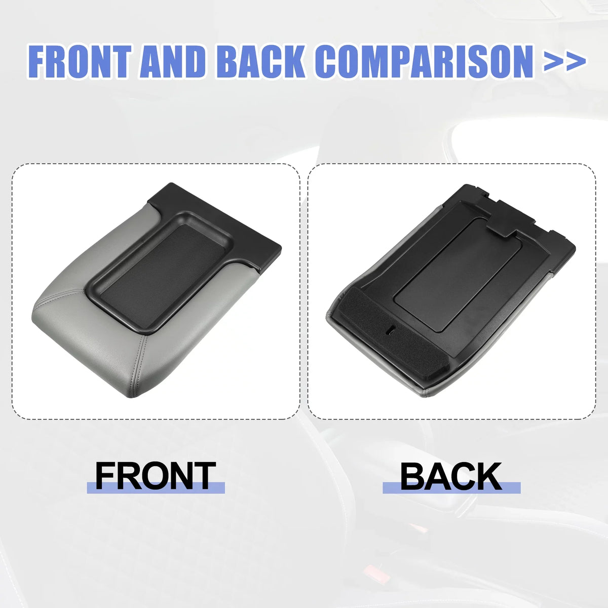 Faux for Gray Bargains Escalade Cadillac Protector 2003-2004 Console Cover Lid Unique Seat Leather Armrest Center Box