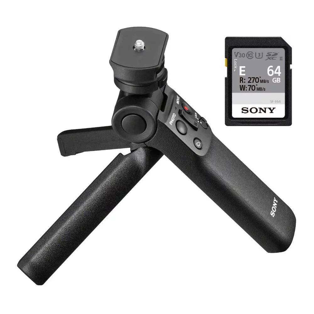 Alpha ZV-E1 Kit and Grip, 50mm Camera Mic (Black) with Mirrorless Lens,