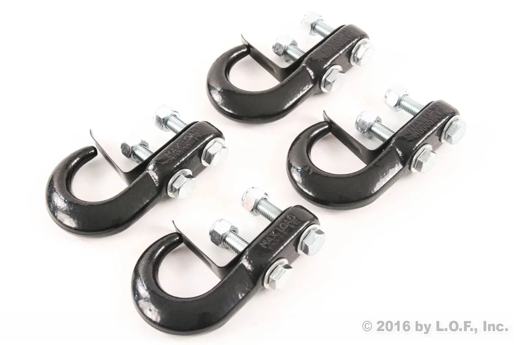 4 Hooks with Hound Recovery Pickup Red Compatible Dodge Universal GMC for Chevrolet Tow Truck Auto Toyota