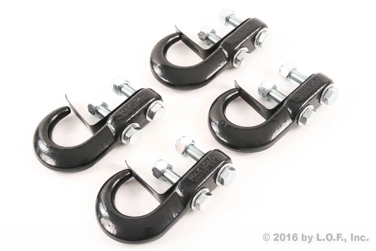 4 Hooks with Hound Recovery Pickup Red Compatible Dodge Universal GMC for Chevrolet Tow Truck Auto Toyota