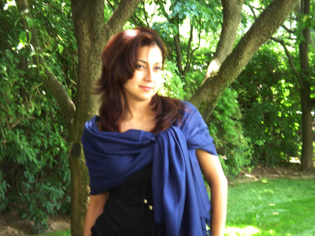 Shawl/Cashmere/Cashmere Scarf/Pashmina Scarf/Wool/Silk Scarf/Scarves/Shawl/Shawls/Stole/Wrap/Pashmina (Inky Navy)