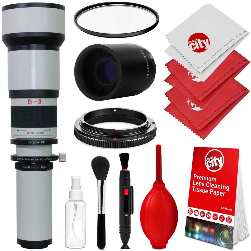 A65, A37, Lens A57, A900, A58, Cameras Opteka A99 A560, A700, Manual 650-1300mm A550, Telephoto A68, A55, A390 f/8 2x- A33, A77, A35, A580, Digital SLR II, + 1300-2600mm) UV for Alpha A99, (with