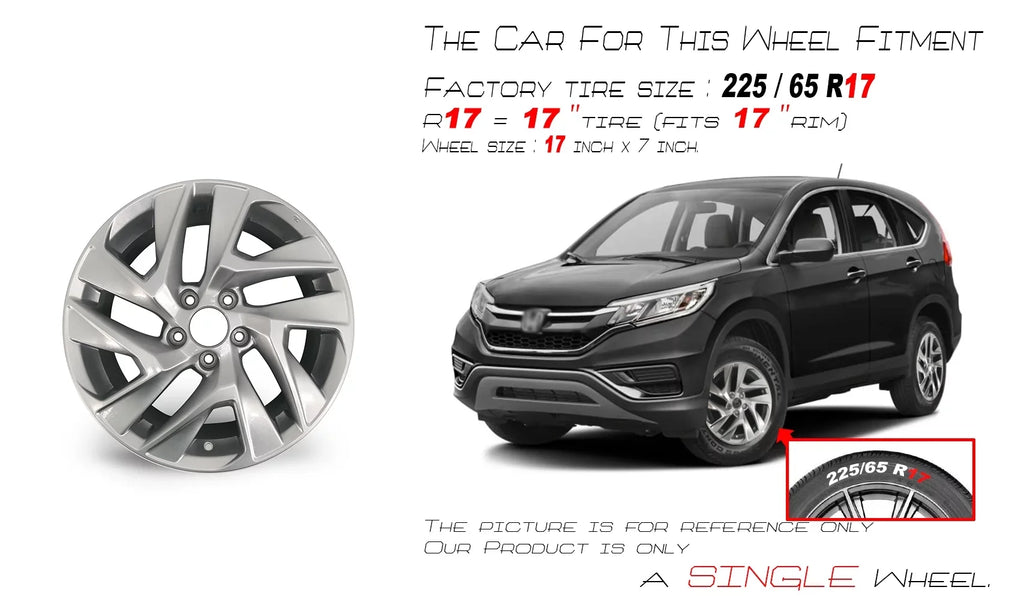 Wheel Honda Twisted 17" Replacement Single x Automotive spoke Silver grade Velospinner Rim for 64069A 2015, CR-V OEM 2016 New 7" Alloy Brand