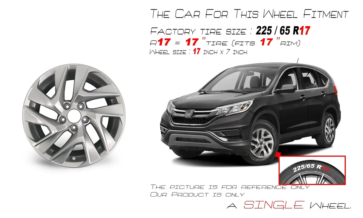 Wheel Honda Twisted 17" Replacement Single x Automotive spoke Silver grade Velospinner Rim for 64069A 2015, CR-V OEM 2016 New 7" Alloy Brand