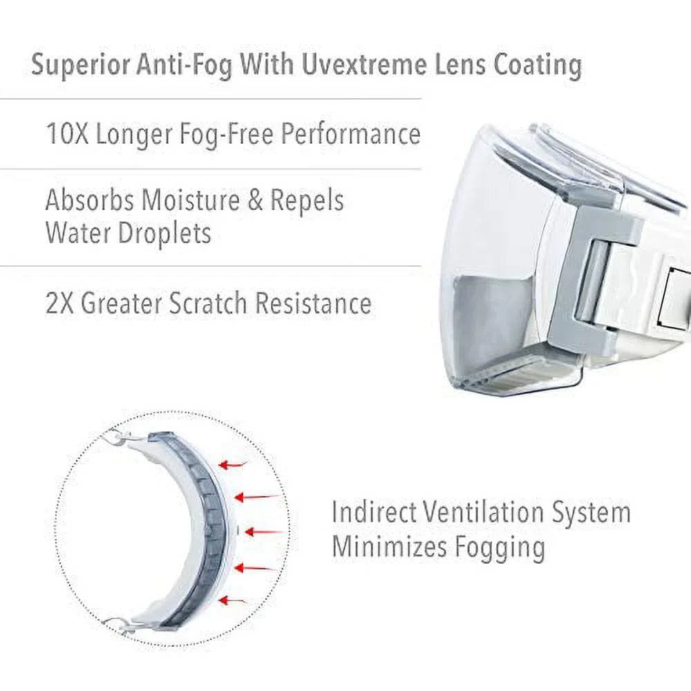 Safety Honeywell (S3960C), with Anti-Fog Headband Uvextreme Neoprene Gray Clear & Universal Stealth Uvex Body Goggles Lens,