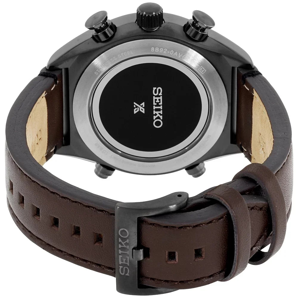 Prospex Black Radio SSG015 Leather Watch Solar Ion Sync Seiko Men's